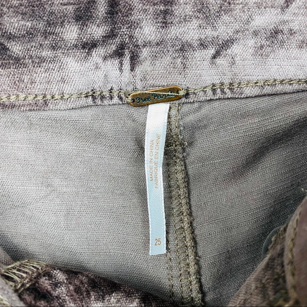 Free People Velvet Metallic Coated Cropped High Rise Disco Flare Jeans 25 Brown - Picture 12 of 13